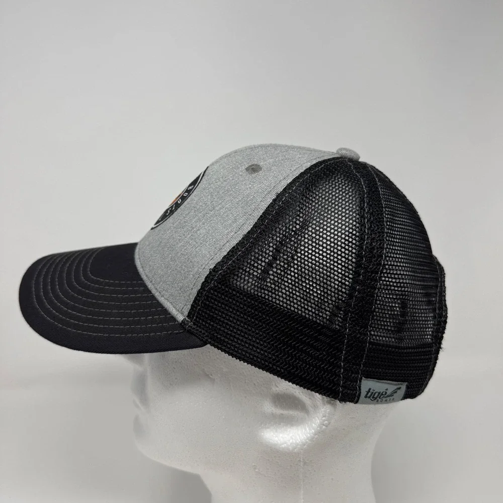 Tige Boats‎ Trucker Hat Grey Black Embroidered Patch Snapback Mesh Cap OSFM